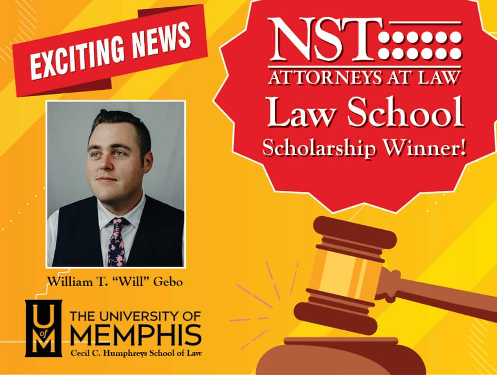 Law school scholarship winner banner