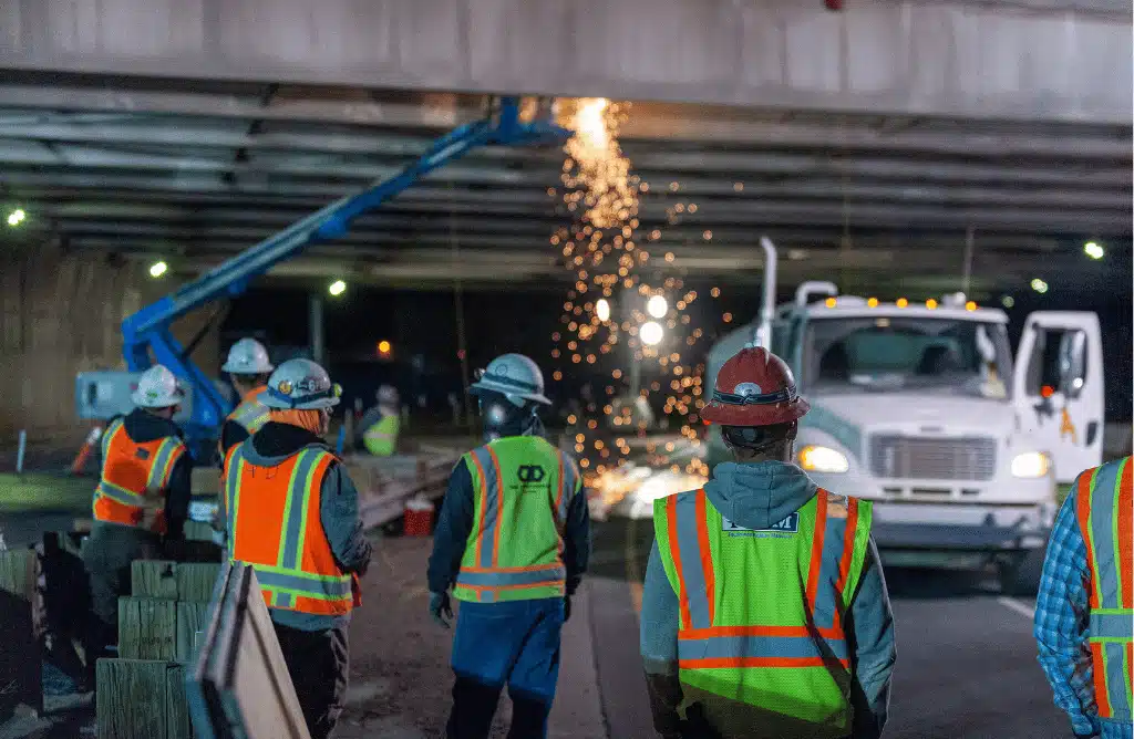 Construction workers at a site