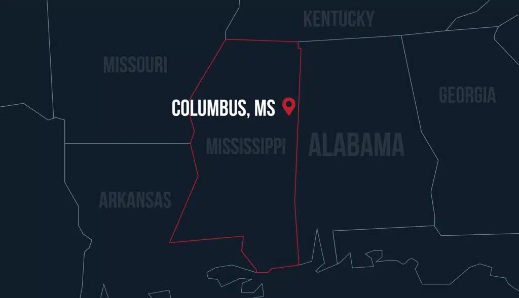 columbus ms location map