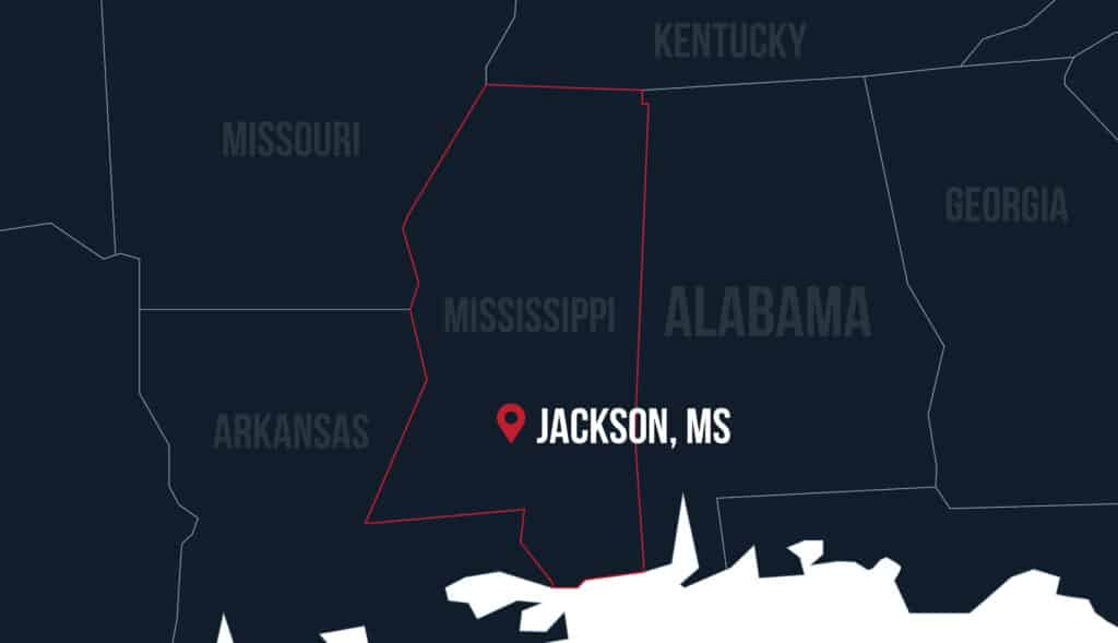 jackson mississippi location map