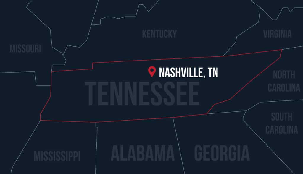 nashville tennessee location map