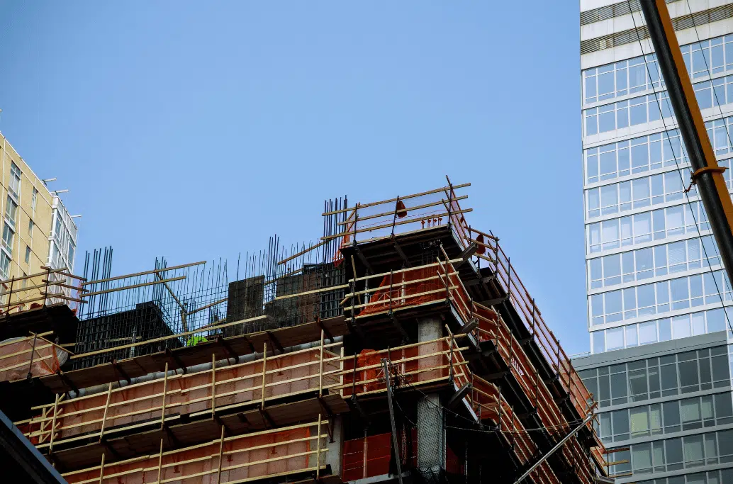 A building in the middle of construction