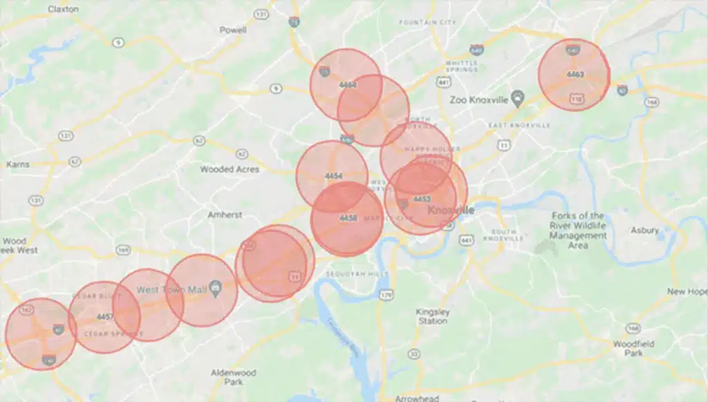 Knoxville map