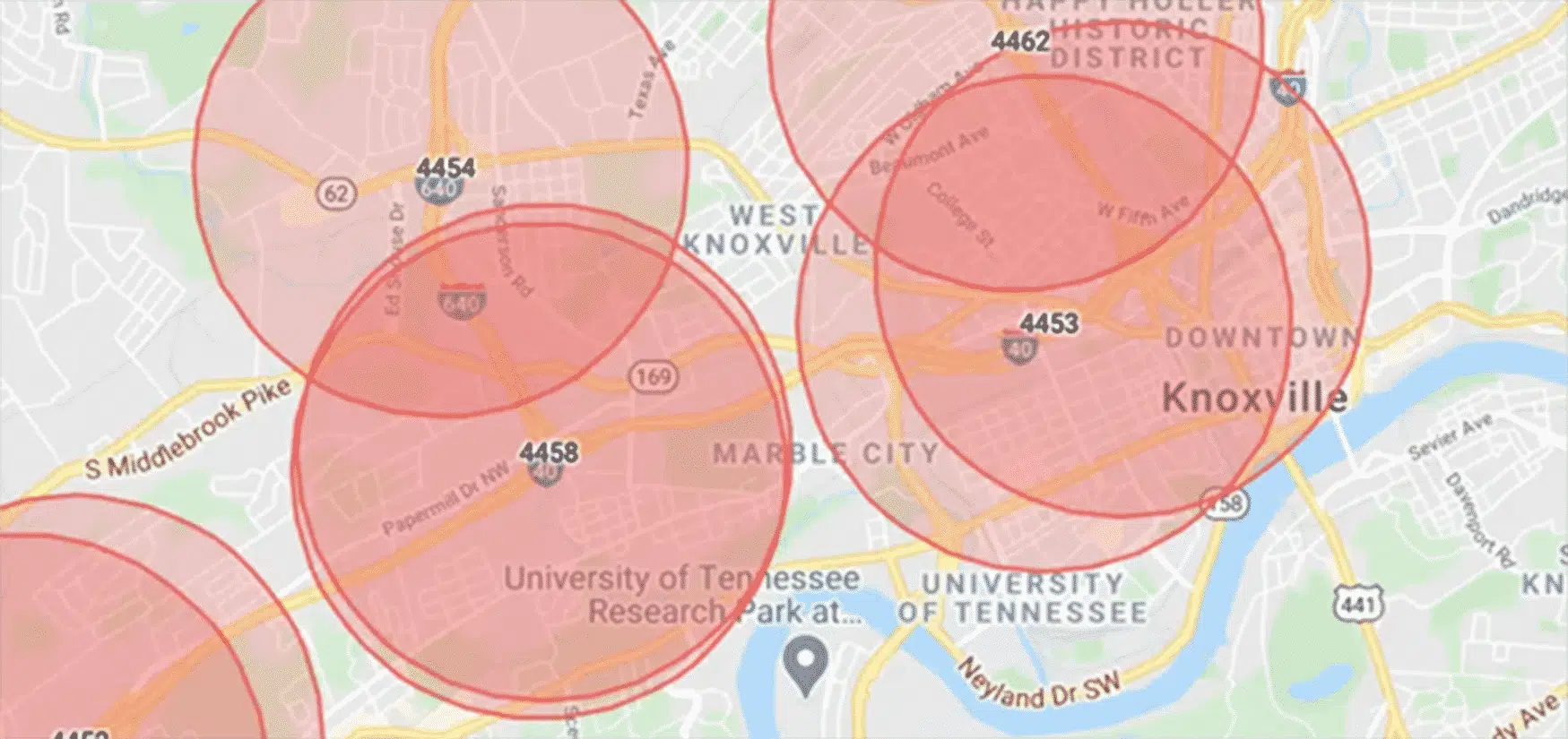 Knoxville map