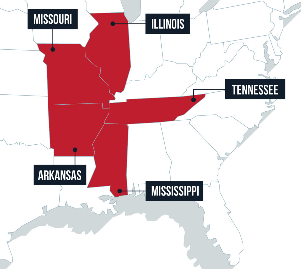 law office map southern usa