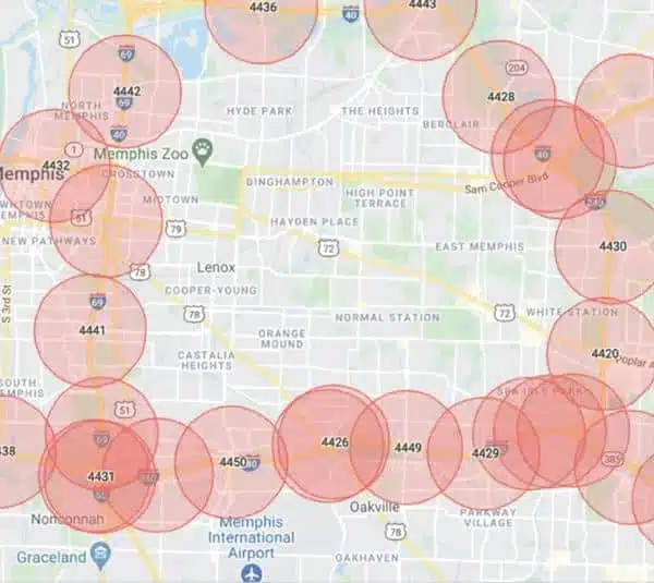 Memphis map showing congested and dangerous intersections